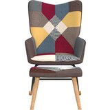  Stolica za ljuljanje s osloncem za noge patchwork od tkanine | shoptok.hr