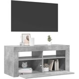 TV ormarić s LED svjetlima siva boja betona 90 x 35 x 40 cm | shoptok.hr