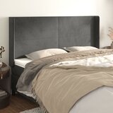  Uzglavlje s ušima tamnosivo 203x16x118/128 cm baršunasto | shoptok.hr