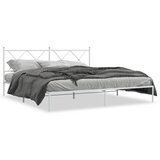 vidaXL Kovinski posteljni okvir z vzglavjem bel 180x200 cm | Shoptok.si