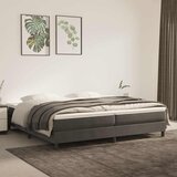  s oprugama i madracem tamnosivi 200x200 cm baršunasti | shoptok.hr