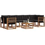  Set vanjskih sofa 8 kom. Prirodna i crna | shoptok.hr