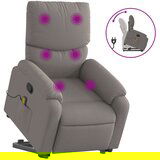 Maison Chic masažni naslanjač - Relax naslanjač s funkcijo vstajanja taupe blago, (22062324) | Shoptok.si