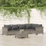 The Living Store Vrtna sedežna garnitura 6-delna z blazinami siv poli ratan - Vrtna Sedežna Garnitura, (21424478) | Shoptok.si