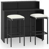  3-dijelni vrtni barski set s jastucima crni | shoptok.hr