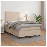  Box spring postelja z vzmetnico kapučino 120x200cm umetno usnje | Shoptok.si