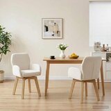 vidaXL Okretne blagovaonske stolice 2 pcs Bouclé Krem 54 x 58 x 87 cm | shoptok.hr