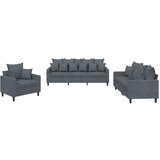 Maison Chic Sedežna garnitura - kavč 3-delna z blazinami temno siv žamet, (21728714) | Shoptok.si