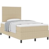 Box Spring Krevet s Madracem Svijetlo Zelena Siva Mali Dupli Baršunasta Tkanina | shoptok.hr