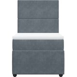 Box spring krevet s madracem tamnosivi 100x200 cm baršunasti | shoptok.hr