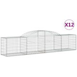 vidaXL Lučne gabionske košare 12 kom 300x50x60/80 cm pocinčano željezo | shoptok.hr