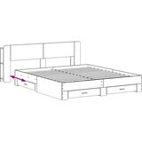  Okvir kreveta s pohranom s uzglavljem Siva Sonoma 200 x 200 cm | shoptok.hr