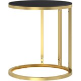  Bočni stolić zlatno-crni 45 cm od kaljenog stakla | shoptok.hr
