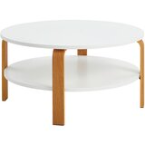 P & B klubska miza, bela, barve hrasta | Shoptok.si