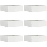 vidaXL Robovi trave 6 pcs Bela 40 x 40 x 13 cm Jeklo, (5000110886) | Shoptok.si