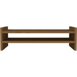  Stojalo za zaslon medeno rjavo 50x27x15 cm trdna boro | Shoptok.si