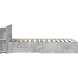  Okvir kreveta s pohranom s uzglavljem Betonska siva 75 x 190 cm | shoptok.hr
