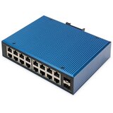 Digitus 16 port Gigabit Ethernet network switch, industrial, unmanaged, 2 SFP uplink | shoptok.hr