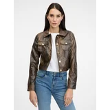 Orsay Brown women's patterned faux leather jacket - Women's