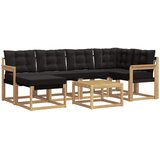 vidaXL Zunanja garnitura za sedenje z blazino 7 pcs Bela in črna, (5000270583) | Shoptok.si