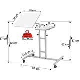 Podesiv sto GLEN 87x67 cm, beo | Eponuda.com