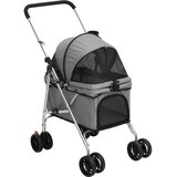  Sklopiva kolica za pse siva 76 x 50 x 100 cm od tkanine Oxford | shoptok.hr