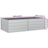  Povišena vrtna gredica 160 x 80 x 45 cm pocinčani čelik srebrna | shoptok.hr