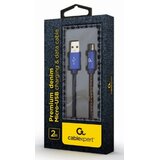 Gembird CC-USB2J-AMmBM-2M-BL Premium jeans (denim) Micro-USB cable with metal connectors, 2 m, blue Cene