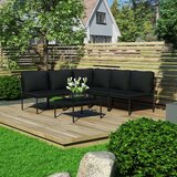  6-dijelna vrtna garnitura s jastucima crna PVC | shoptok.hr