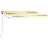  Tenda na ručno uvlačenje s LED svjetlima 400x350 cm žuto-bijela | shoptok.hr