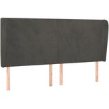  Uzglavlje s ušima tamnosivo 163x23x118/128 cm baršunasto | shoptok.hr