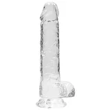 Realistic Dildo with Balls 8" 19 cm Transparent
