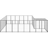 vidaXL kavez za pse crni 12,1 m² čelični | shoptok.hr