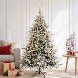  Umjetno božićno drvce s kuglicom 150 cm 150 LED lampica - Zelena i bijela 150 cm s LED žaruljama i zlatnim kuglicama Cijene