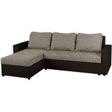 P & B KOTNA SEDEŽNA GARNITURA, videz usnja, tkanina barve kapučina, mocha rjava | Shoptok.si