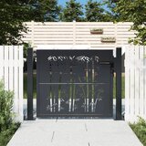 vidaXL Vrtna vrata antracitna 105x80 cm jeklena oblika bambusa Cene