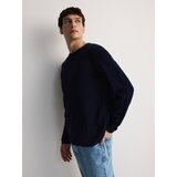 Reserved - Pamučni džemper - mornarsko plava | shoptok.hr