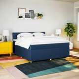  Krevet s oprugama i madracem plavi 200 x 200 cm od tkanine | shoptok.hr