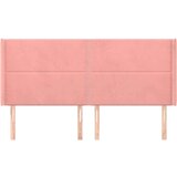  Uzglavlje s ušima ružičasti 183x16x118/128 cm baršunasti | shoptok.hr