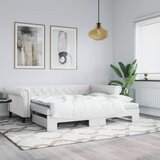  Dnevni krevet na razvlačenje bijeli 90 x 200 cm od umjetne kože | shoptok.hr