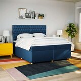 vidaXL Krevet s oprugama i madracem plavi 200 x 200 cm od tkanine | shoptok.hr