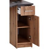CARRYHOME pisalna miza leseni material siva, barve hrasta | Shoptok.si