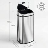  Automatska kanta za smeće od 68 l s senzorom pokreta vodootporna za ured spavaću sobu kuhinju nehrđajući čelik srebrna | shoptok.hr