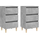  Nočna omarica z nogami 2 kosa betonsko siva 40x35x69 cm, (20808683) | Shoptok.si