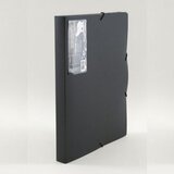 Foldermate Fascikl s klapnama i gumicom PP A4, Black Dot art.572, crni Cijene