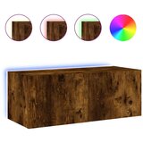  Zidni TV ormarić s LED svjetlima boja hrasta 80x35x31 cm | shoptok.hr