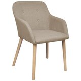 Furnova Jedilni stoli 4 kosi bež blago in trdna hrastovina, (21928867) | Shoptok.si