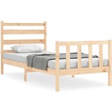 vidaXL Posteljni okvir z vzglavjem 100x200 cm trden les, (20907058) Cene