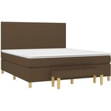 Krevet s oprugama i madracem tamnosmeđi 160x200 cm tkanina | Eponuda.com