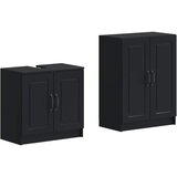  Set kupaonskih ormara od 2 dijela UTRECHT Crna | shoptok.hr